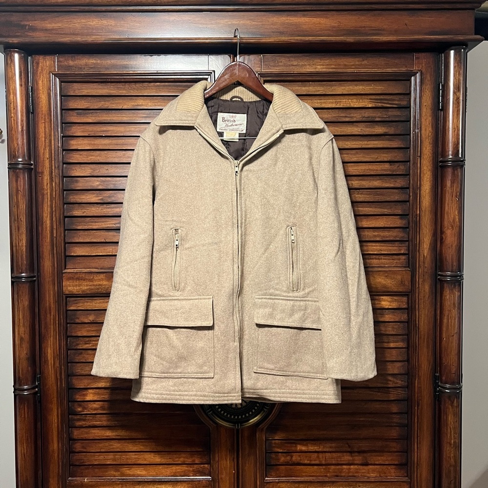 British Weatherwear Vintage 70s Wool Field Jacket Mens Size 44 Large Ranch Farmβ